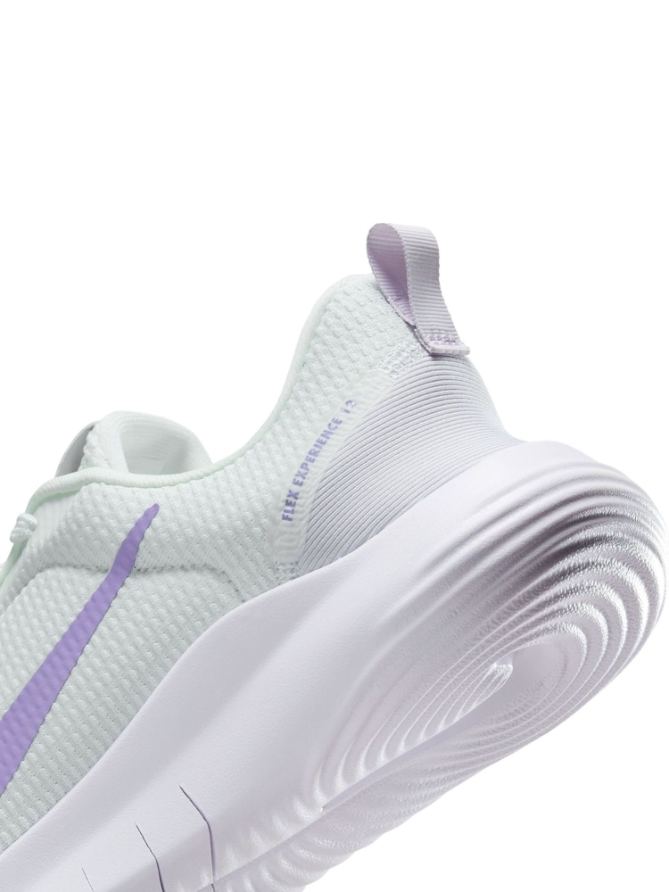 Nike White/Purple Flex Experience Run 12 Road Running Trainers - Image 9 of 9