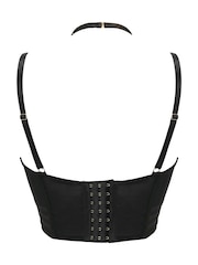Pour Moi Black India Wild At Heart Double Strap Longline Bra - Image 4 of 4