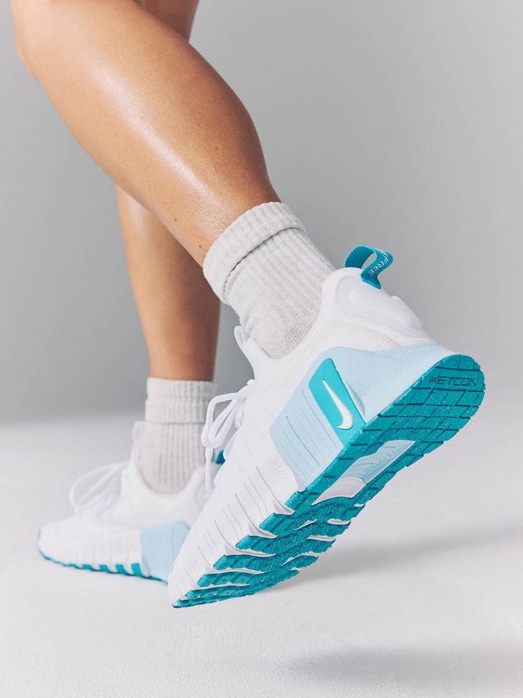 Nike White Teal Free Metcon 6 Training Trainers - Image 1 of 15