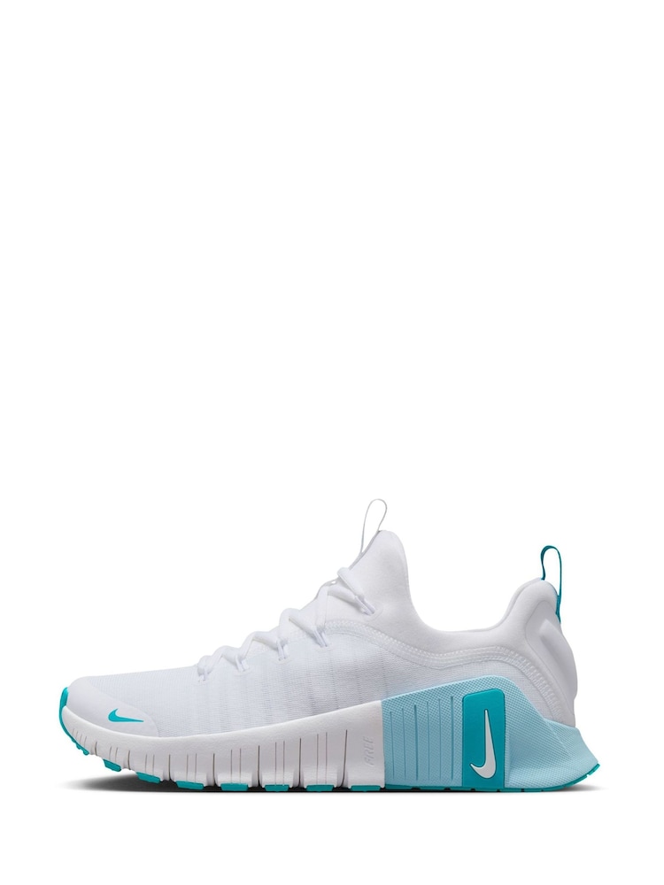Nike White Teal Free Metcon 6 Training Trainers - Image 11 of 15