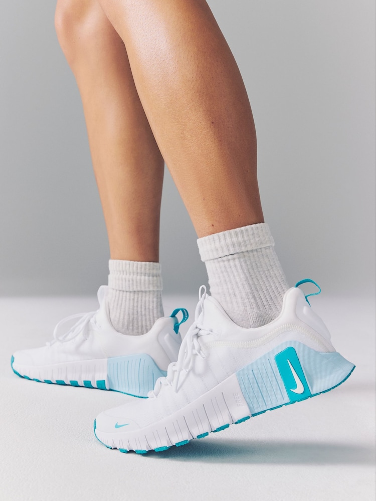 Nike White Teal Free Metcon 6 Training Trainers - Image 3 of 15