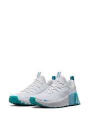 Nike White Teal Free Metcon 6 Training Trainers - Image 5 of 15