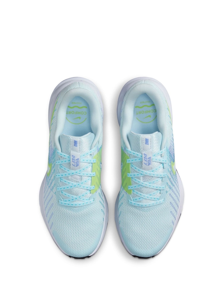 Nike Blue Run Defy Road Running Trainers - Image 8 of 11