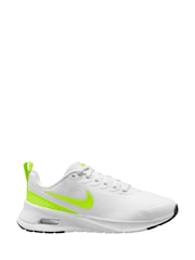 Nike White/Lime Air Max Nuaxis Trainers - Image 1 of 4