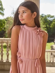 Lipsy Pink Corsage Hanky Hem Occasion Dress (5-16yrs) - Image 2 of 5