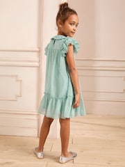 Love & Roses Mint Green Sequin Collar Occasion Dress (3-12yrs) - Image 2 of 4