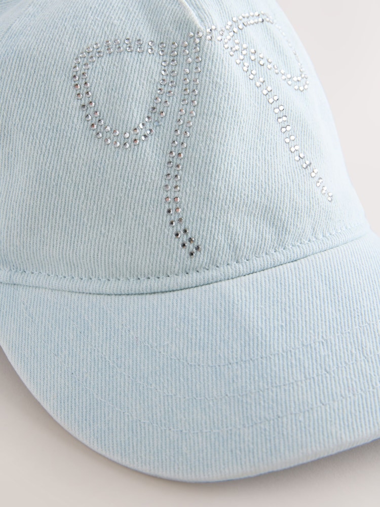 Azul - Gorra de béisbol de denim de algodón 100% (3 meses-16 años) - Imagen 2 de 3