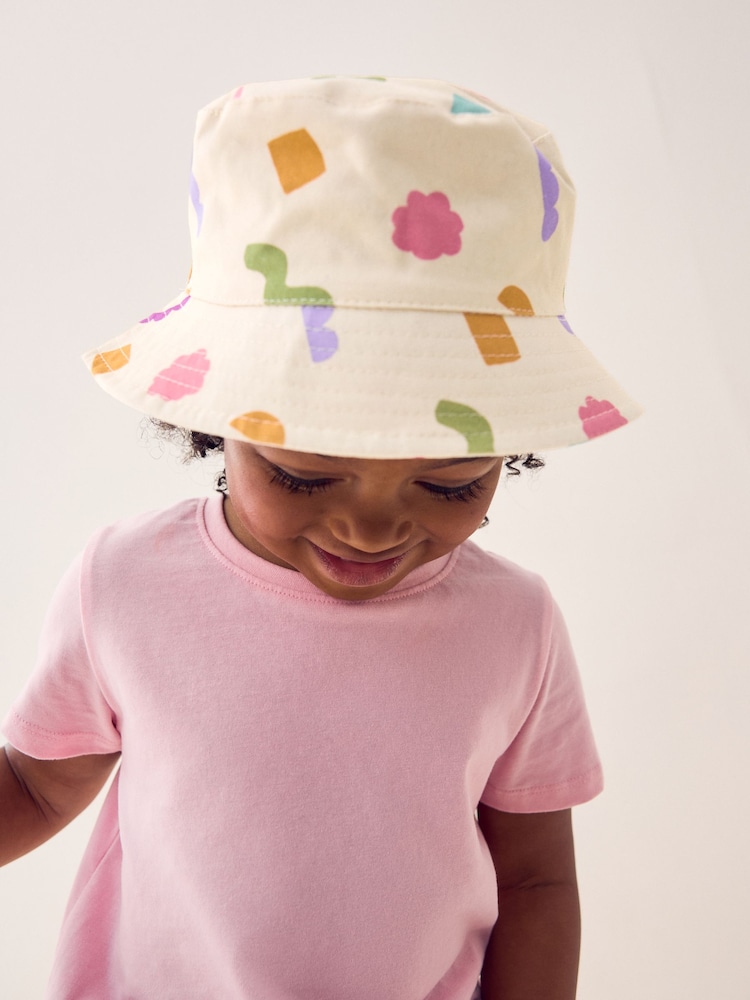 Cream/Pink/Green Bucket Printed Hat (3mths-16yrs) - Image 1 of 5