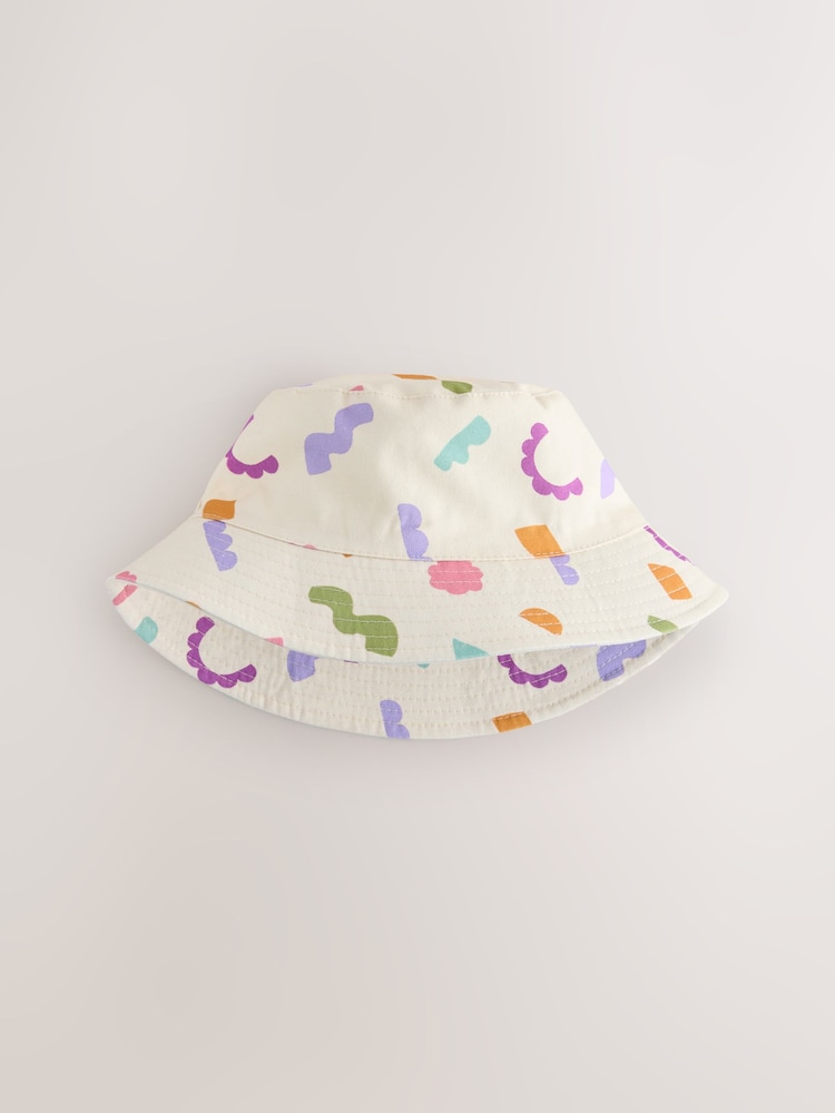 Cream/Pink/Green Bucket Printed Hat (3mths-16yrs) - Image 3 of 5