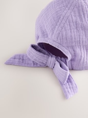 Purple 100% Cotton Bow Cap (3mths-10yrs) - Image 2 of 3