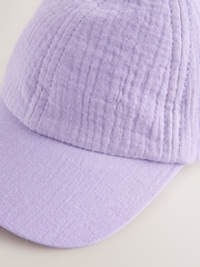 Purple 100% Cotton Bow Cap (3mths-10yrs) - Image 3 of 3