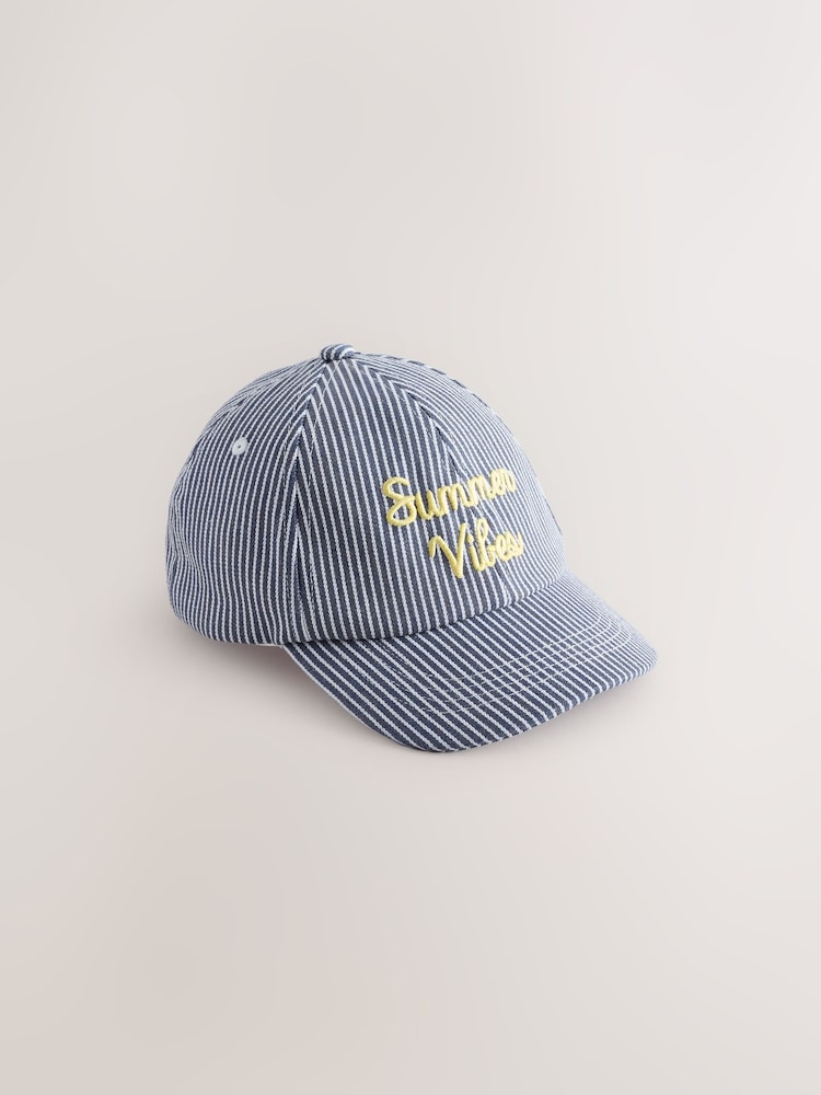 Blue Slogan Baseball Cap (1-16yrs) - Image 1 of 3 Blue Slogan Baseball Cap (1-16yrs) - Image 1 of 3