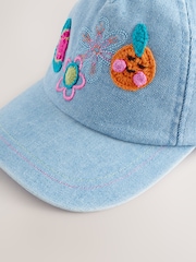 Blue/Orange 100% Cotton Denim Baseball Cap (3mths-16yrs) - Image 5 of 6