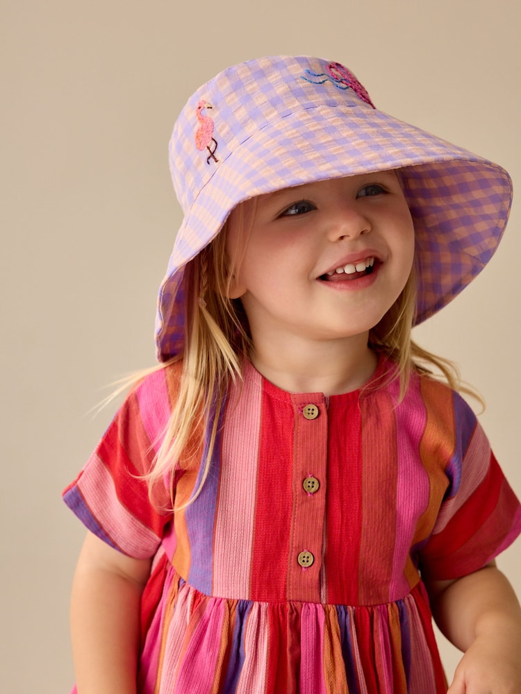 Lilac Purple Bucket Printed Hat (3mths-13yrs) - Image 1 of 9