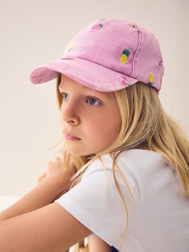 Pink 100% Cotton Denim Baseball Cap (3mths-16yrs) - Image 1 of 5