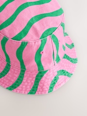 Green/Pink Stripe Bucket Hat (3mths-16yrs) - Image 2 of 3