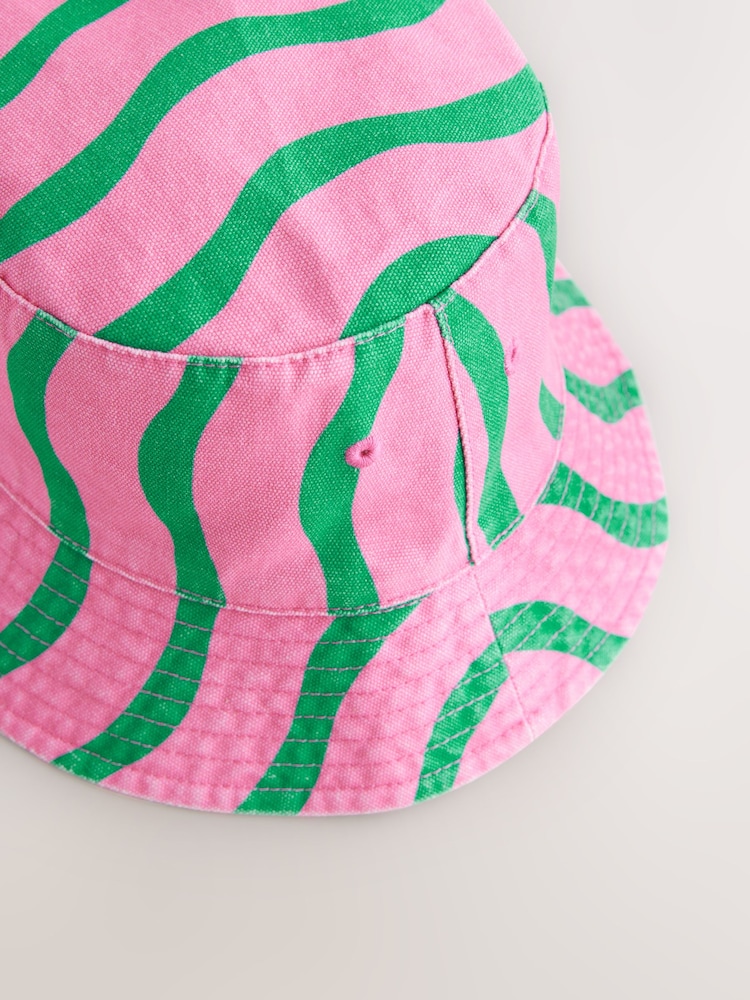 Verde/rosa - Gorro estilo pescador a rayas (3 meses-16 años) - Imagen 2 de 3 Verde/rosa - Gorro estilo pescador a rayas (3 meses-16 años) - Imagen 2 de 3