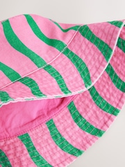 Green/Pink Stripe Bucket Hat (3mths-16yrs) - Image 3 of 3