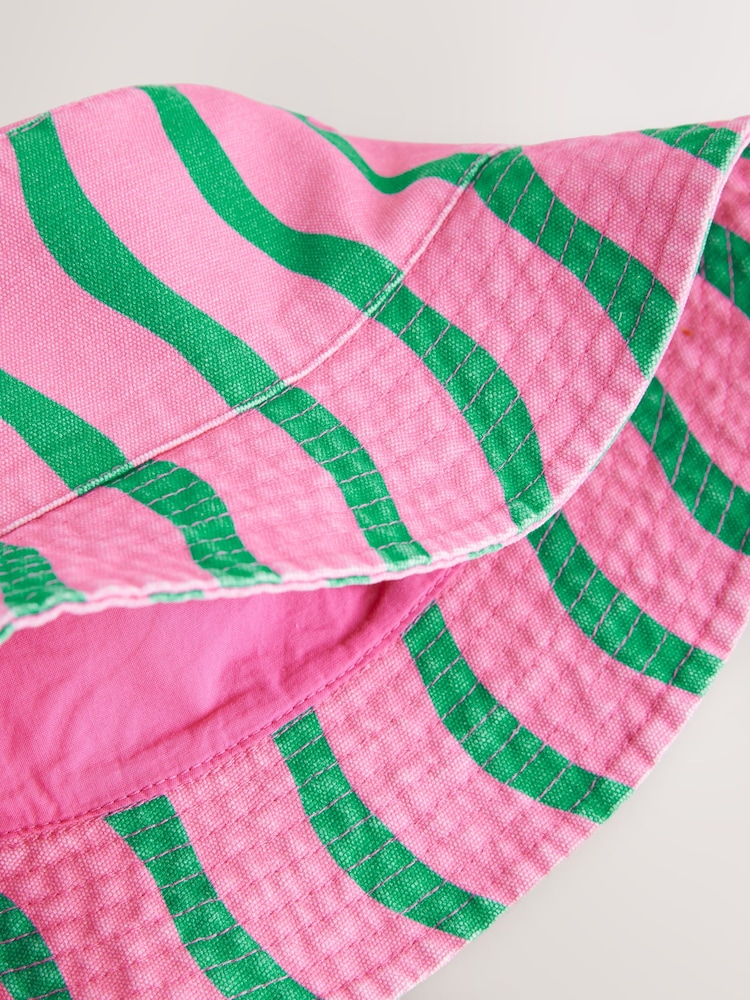 Green/Pink Stripe Bucket Hat (3mths-16yrs) - Image 3 of 3