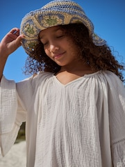 Blue/Ecru Wide Brim Hat (3-13yrs) - Image 2 of 5