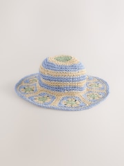 Blue/Ecru Wide Brim Hat (3-13yrs) - Image 3 of 5