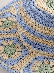 Blue/Ecru Wide Brim Hat (3-13yrs) - Image 5 of 5
