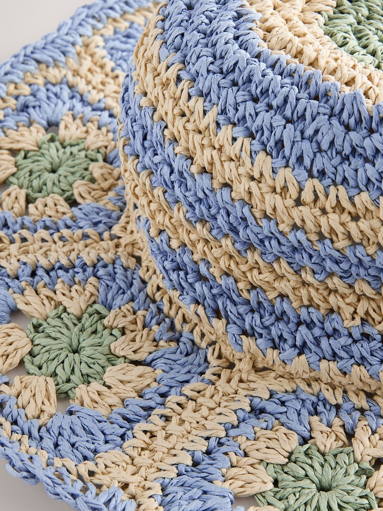 Blue/Ecru Wide Brim Hat (3-13yrs) - Image 5 of 5