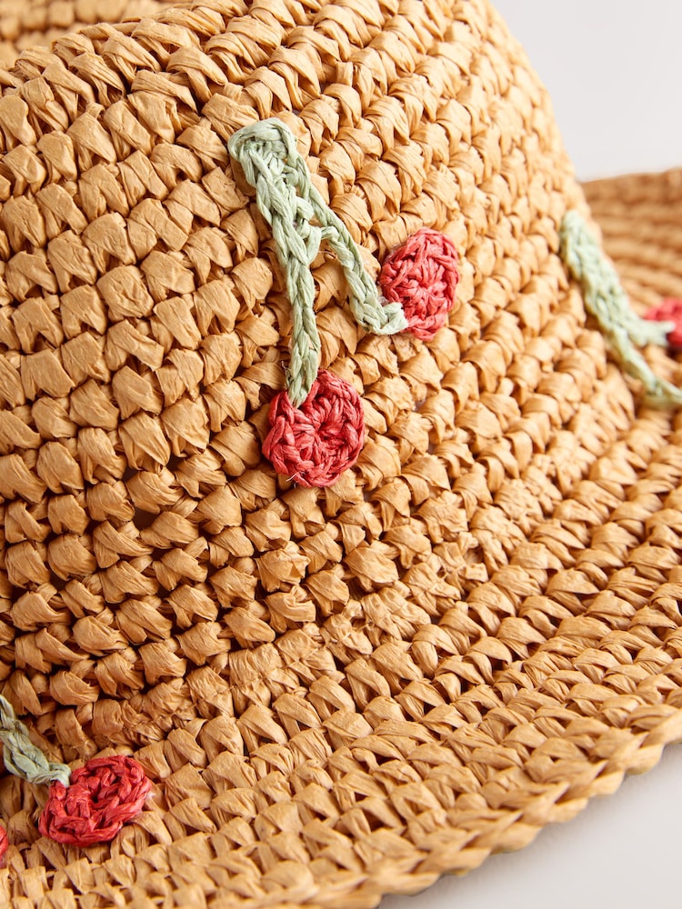 Multi Crochet Cherry Fedora Hat (3-13yrs) - Image 6 of 6