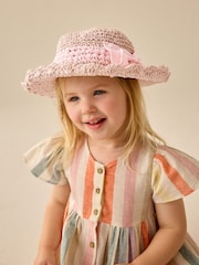 Pink Scalloped Edge Hat (1-10yrs) - Image 2 of 6