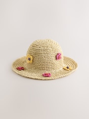 Multi Flower Print Hat (3-13yrs) - Image 1 of 3