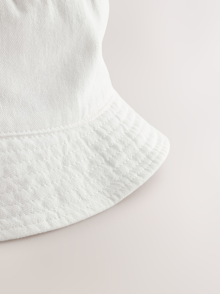 White/Pink 100% Cotton Bucket Hat (3mths-16yrs) - Image 5 of 5
