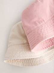 Ecru/Pink Bucket Hats 2 Pack (3mths-16yrs) - Image 4 of 5