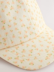 Cream 100% Cotton Flower Ditsy Baseball Cap (3mths-10yrs) - Image 2 of 3