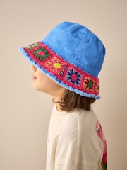 Blue Crochet Bucket Hat (3-16yrs) - Image 1 of 6