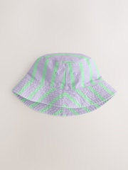 Purple/Green Stripe Bucket Hat (3mths-16yrs) - Image 1 of 3
