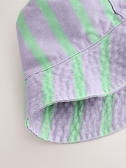 Purple/Green Stripe Bucket Hat (3mths-16yrs) - Image 2 of 3