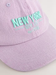 Lilac Purple Slogan Baseball Cap (1-16yrs) - Image 2 of 3