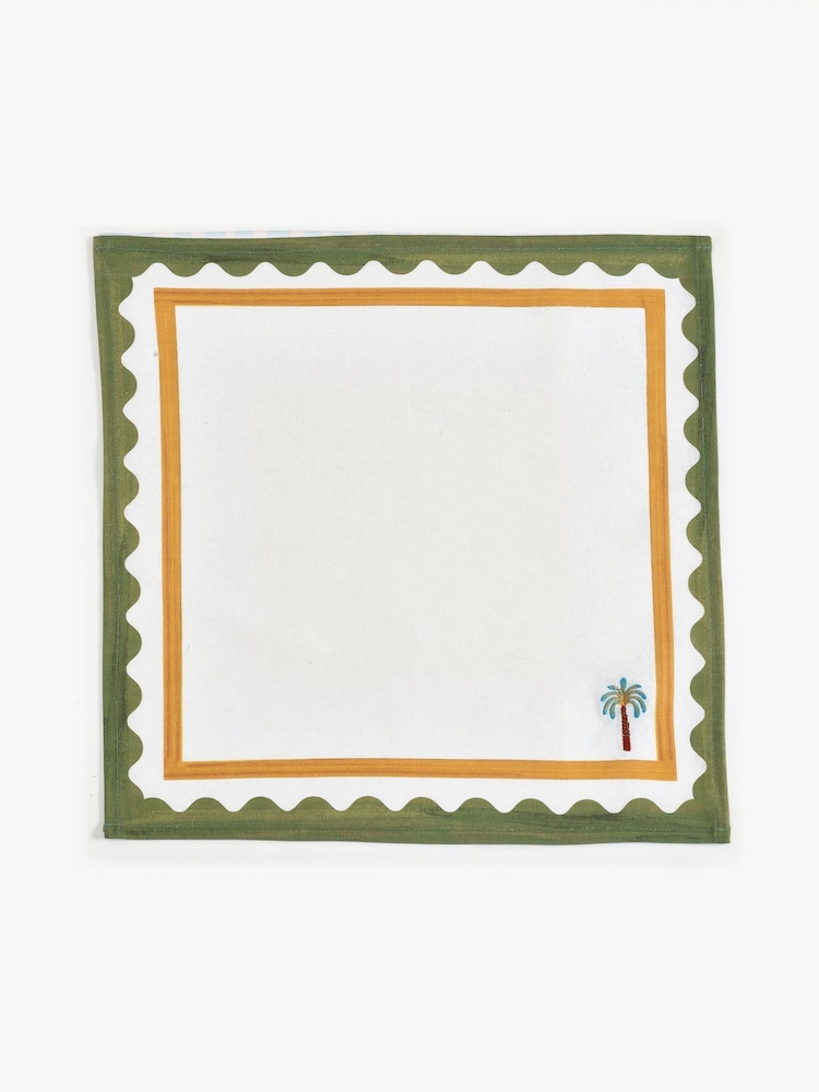 Eleanor Bowmer Set of 4 White Electric Coast Icon 100% Cotton Napkins - Image 6 of 6