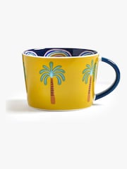 Eleanor Bowmer Set of 2 Yellow Electric Coast Palm Wave Mugs - Image 4 of 4