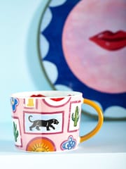 Eleanor Bowmer Set of 2 Pink Electric Coast Icon Mugs - Image 1 of 4