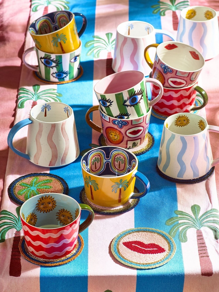 Eleanor Bowmer Set of 2 Pink Electric Coast Icon Mugs - Image 2 of 4