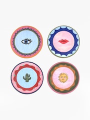 Eleanor Bowmer Set of 4 Pink Electric Coast Icon Cork Backed Coasters Placemats - Image 4 of 5