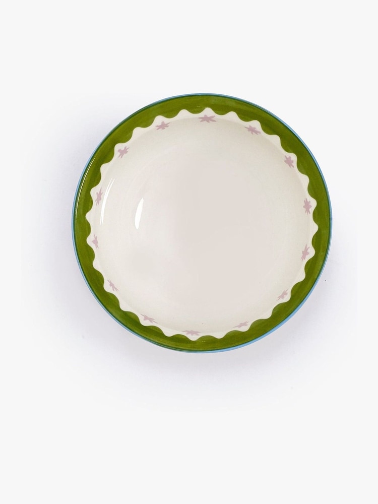 Eleanor Bowmer Set of 4 White Electric Coast Pink Star Cereal Bowls - Image 2 of 4