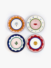 Eleanor Bowmer Set of 4 White Electric Coast Icon Cake Plates - Image 2 of 3