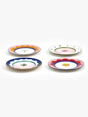 Eleanor Bowmer Set of 4 White Electric Coast Icon Cake Plates - Image 3 of 3