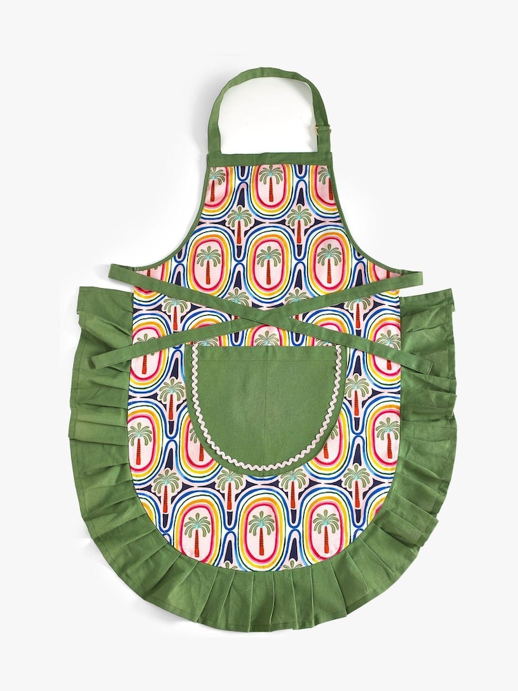 Eleanor Bowmer Multi Electric Coast Palm Tree 100% Cotton Apron - Image 2 of 4