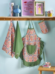 Eleanor Bowmer Multi Electric Coast Palm Tree 100% Cotton Apron - Image 3 of 4