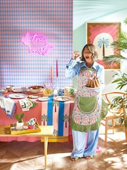Eleanor Bowmer Multi Electric Coast Palm Tree 100% Cotton Apron - Image 4 of 4