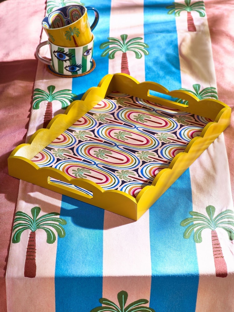 Eleanor Bowmer Yellow Eleanor Bowmer Electric Coast Palm Tree Tray - Image 1 of 3