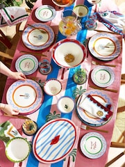 Eleanor Bowmer Set of 4 White Electric Coast Palm Tree Dinner Plates - Image 3 of 3
